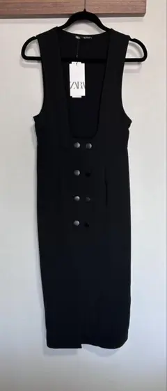 【新品/未使用】ZARA ブラック スリーブレスドレス