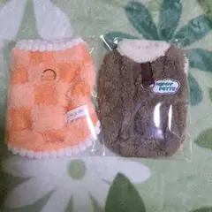 犬服 オレンジとブラウンのフリース素材