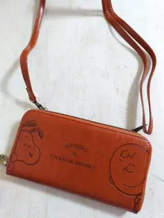 スヌーピー＆チャーリーブラウン　ショルダー付き長財布