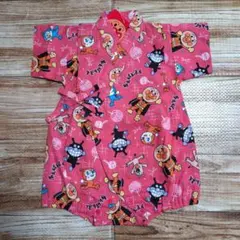 新品 未使用 アンパンマン 半袖 甚平 ロンパース 女の子 男の子 70-80