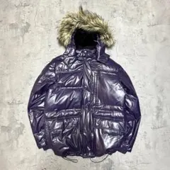 OLD UNIQLO Y2K 光沢パープル プレミアムダウンジャケット ファー