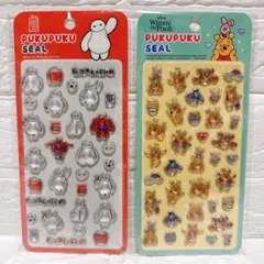 【新品✨】Disney ベイマックス くまのプーさん ぷくぷくシール 2枚セット
