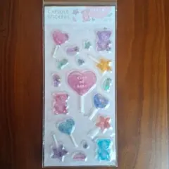 レトロ　シール　シャカシャカ　ぷっくり　ハート　お菓子　くま