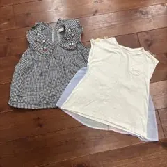 120cm ノースリーブ　半袖Tシャツセット