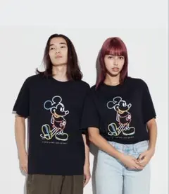 【ユニクロ】UT ディズニー　ミッキーTシャツ ブラック黒　M
