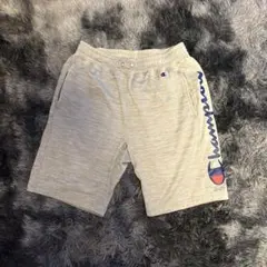 Champion スウェットハーフパンツ グレー ロゴ入り メンズ