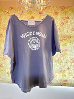 レディース　フリーサイズコットンT Wisconsinロゴ入りゆったりフィット