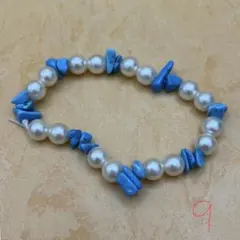 淡水パール　ターコイズ　天然石　ブレスレット 9