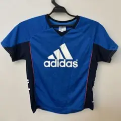 adidas 青 Vネック シャツ　子供用XS