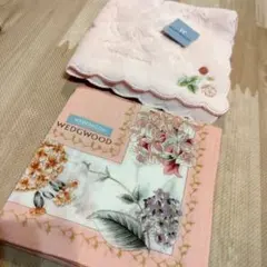 新品未使用WEDGWOOD 花柄刺繍ハンカチ＆タオルハンカチセット☆
