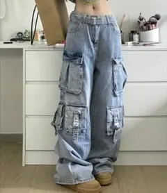 ワイドデニムカーゴパンツ【新品】