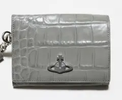 グレー クロコ型押し 三つ折り財布 ヴィヴィアンのサムネイル