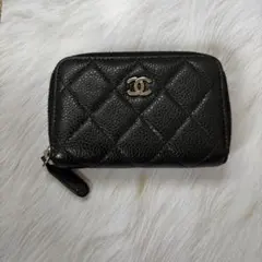 シャネル　コインケース　ミニ財布　キャビアスキン　ブラック　黒