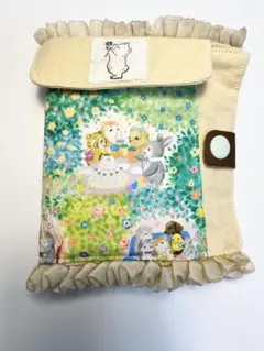 小物入れ付きポケットティッシュケース[ハンドメイド]森の動物たち、フリル