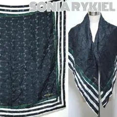 ソニアリキエル■110cm透かし花柄入りロゴ大判ショールスカーフ ストール