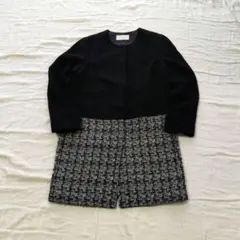 【BALLSEY】古着 ノーカラーコート バイカラー ツイード切替 ヴィンテージのサムネイル