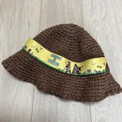 ミッキー & ミニー 編み物ハット ブラウン　56cm