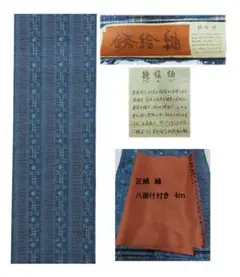 要事前確認　反物12.40m 紬　八掛け4m付き 　正絹　薄紺　1946ryam