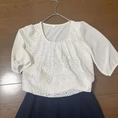 a.v.v standard 七分袖シフォンブラウス カットソー アイボリー S