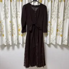 美品 リランドチュール マチプリーツフレアワンピース