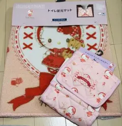 新品　2点セット　キティちゃん　トイレマット&トイレットペーパーホルダーカバー