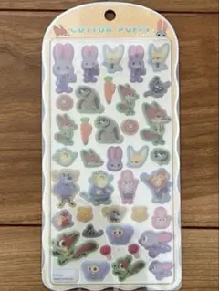ズートピア　シール　コットンパフィ　ふわふわ　ボンボンドロップ