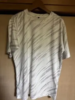 最安値美品送料無料 workmanホワイト斜線柄 Tシャツ M