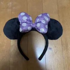 ディズニー　ミニーマウス　カチューシャ 黒と紫