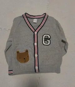GAP グレー カーディガン クマ刺繍 95cm