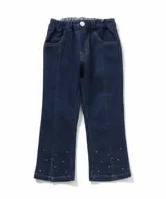 美品　apres les cours 裾ラインストーンフレアきゅんパンツ10分丈