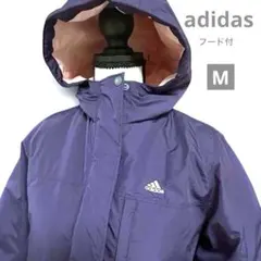 adidas マウンテンパーカー 紫 L 防寒 フード付