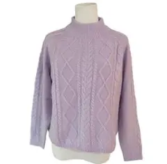 ROPE PICNIC ロペピクニック【38】長袖ニット　ケーブル編　秋冬　紫