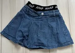 ANAPKIDSデニムプリーツスカート（パンツ付き）ウエストロゴ　120のサムネイル