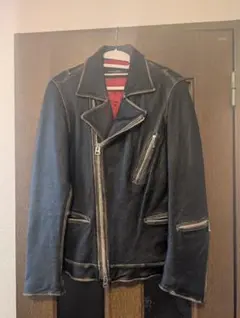 ナノユニバース　ブラック ライダースジャケット　革ジャン