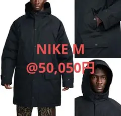 M ナイキ エコダウン 極暖/撥水 フードジャケット L相当 オーバーサイズ 黒