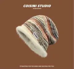 日系ベレー帽 秋冬用防寒保温 トレンドミックスカラー万能ベレー帽