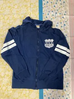 ネイビー フルジッパー パーカー