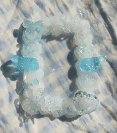 硬質カードケースデコ 水色