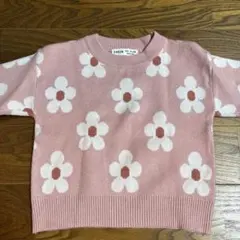 SHEN 花柄ニットセーター ピンク