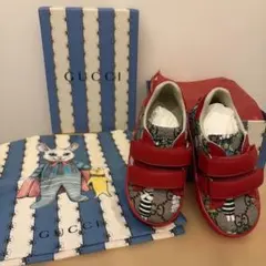 再値下げ！【新品】GUCCI グッチ　ベビーシューズ レッド 13.5cmのサムネイル