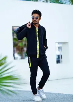 完売品！アダムスジャグラー　セットアップ　ブラック　RTEG アダムスジャグラー RTEG パイル セットアップ アラン模様