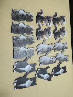202# 両面デザイン　猫のチャームセット 16個
