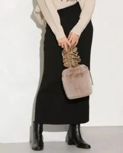 NANO universe フリルハンドル フェイクファーバッグ