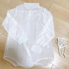 美品✨シースルー　彼シャツ　セクシー　ホワイト　長袖シャツ　XL