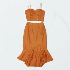 [ディアバイローブドフルール]DE2784 キャバドレス オレンジ S