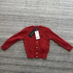 【新品】Ralph Lauren 赤 カーディガン（3/100cm）