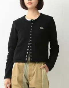 LACOSTE ブラックカーディガン 36