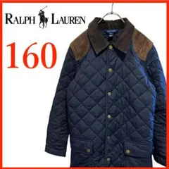 T4363★希少★ラルフローレン*キルティングジャケット*キッズXL*ネイビー