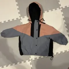 フード付きカジュアルジャケット（ピンク・グレー）