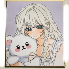 手描きイラスト オリジナル 白髪の少女［再出品］